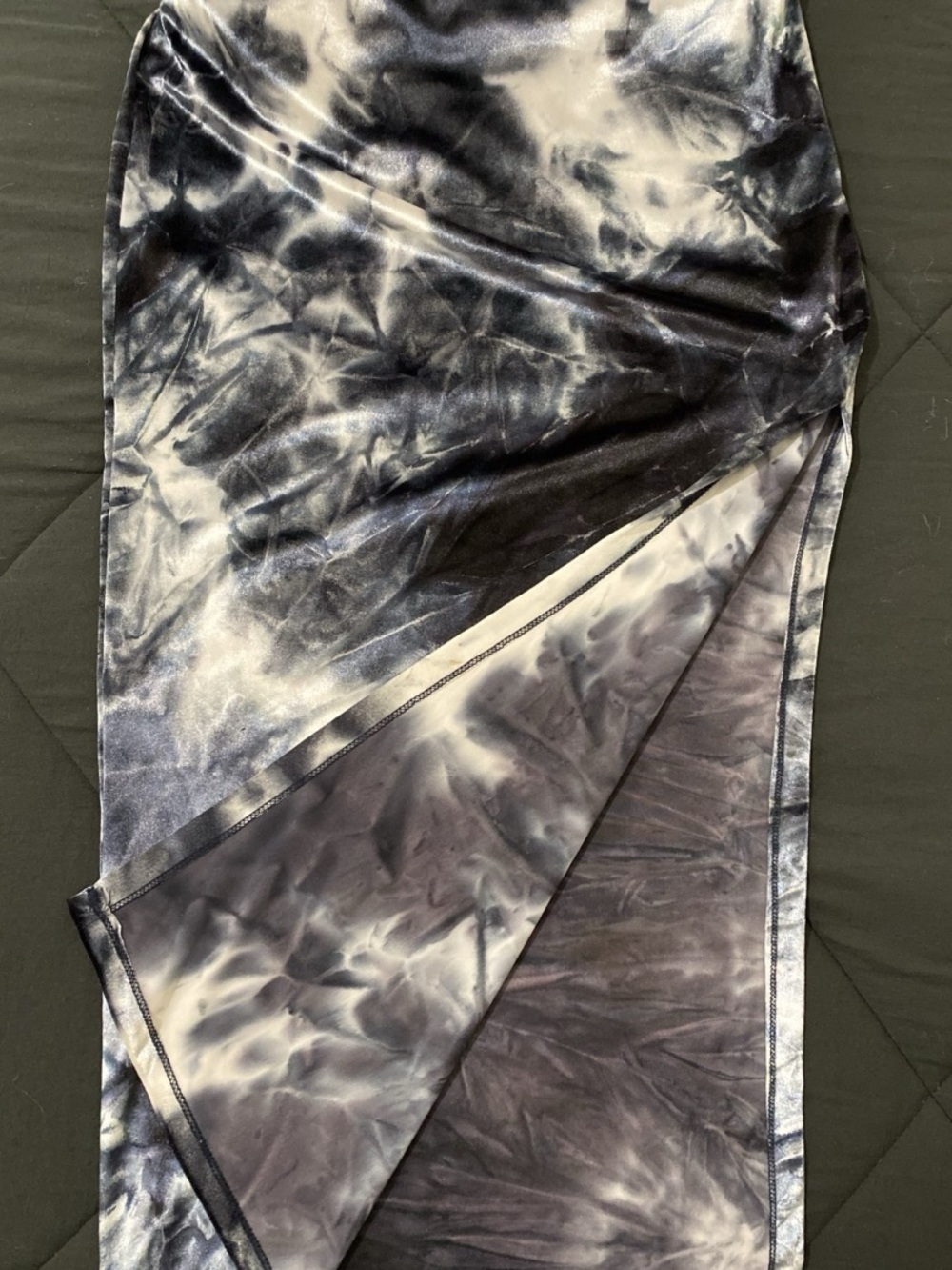 Derek Heart Black and White Tie-Dye Asymmetrical Dress - Picture 3 of 3